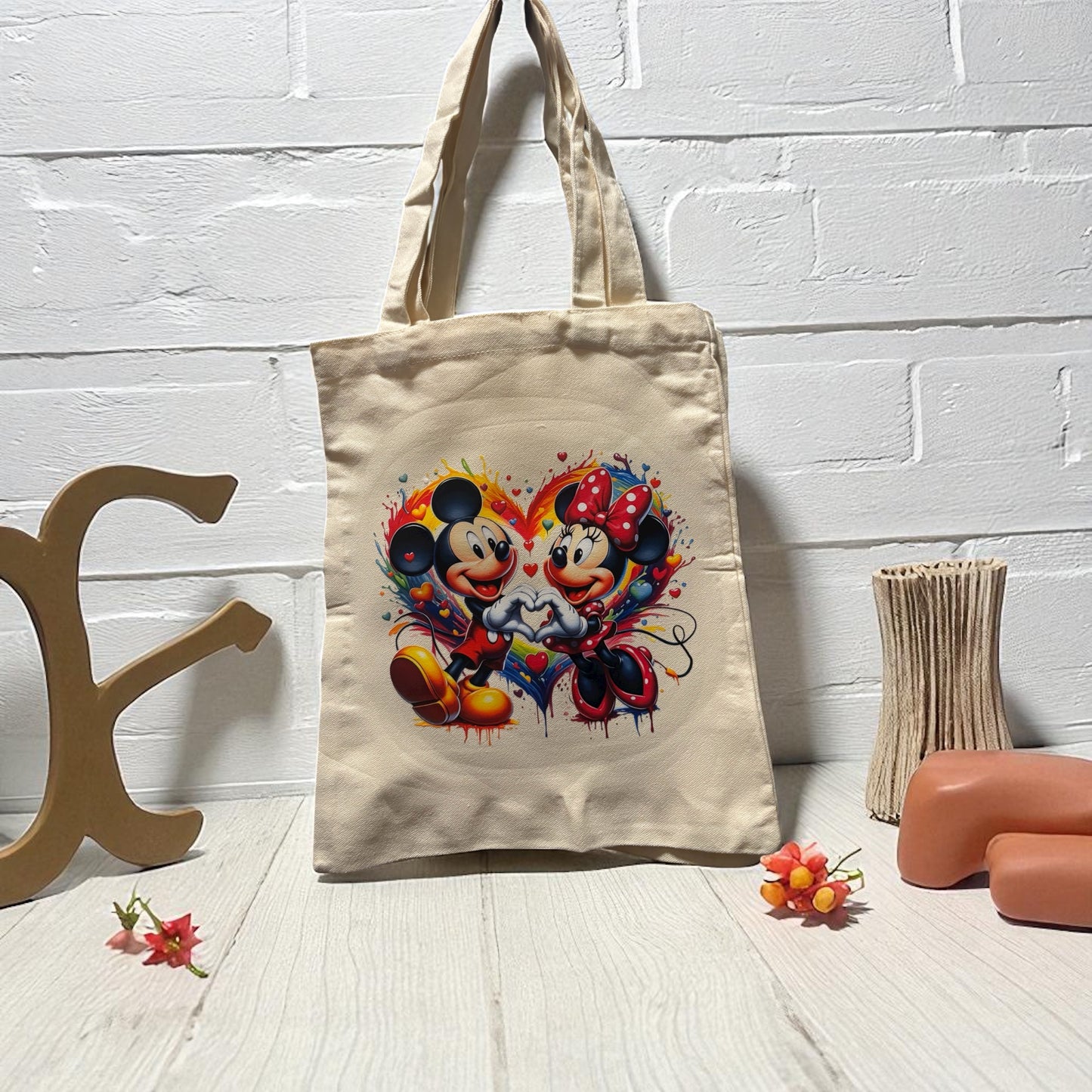 Mickey and Minnie Mouse totrbag